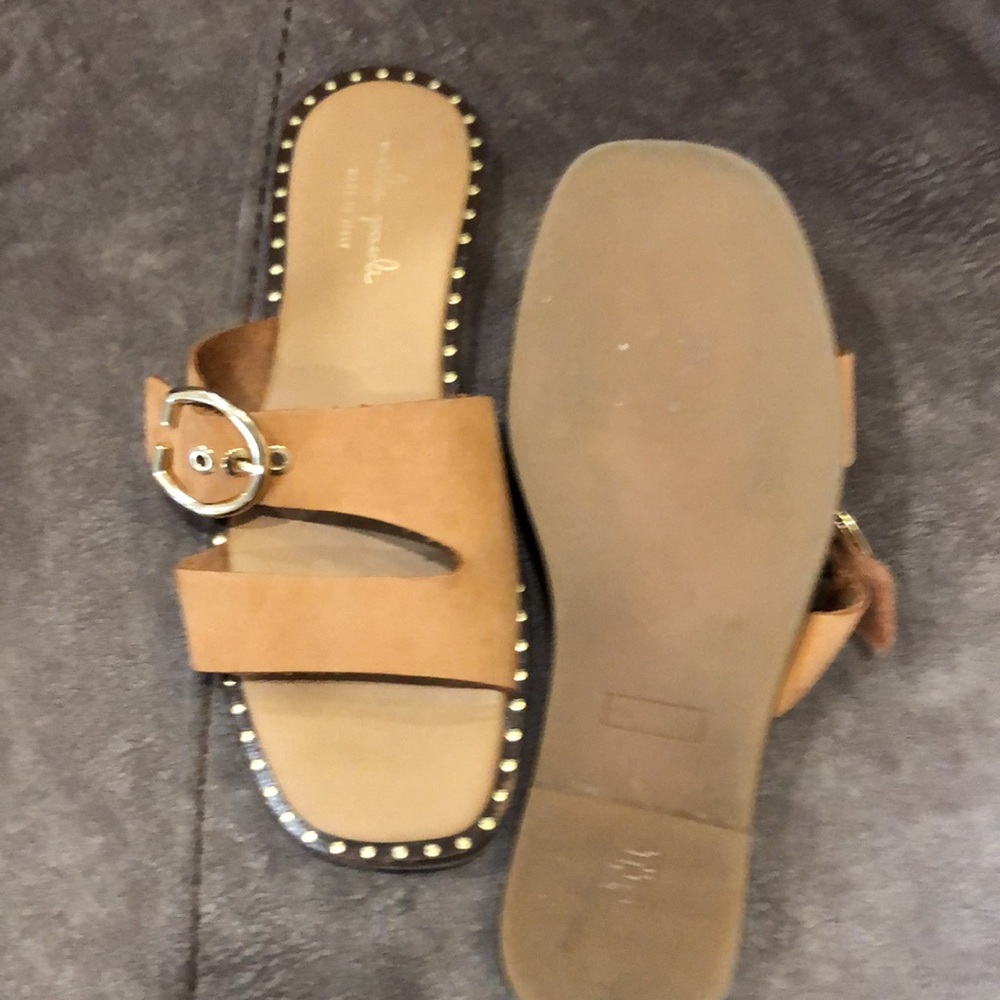 Mika Paoli Leather buckle studded Slide Sandals - Picture 4 of 7